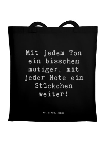 Mr. & Mrs. Panda Tote Bag Spruch Ein neues Musikinstrument lerne... in Schwarz