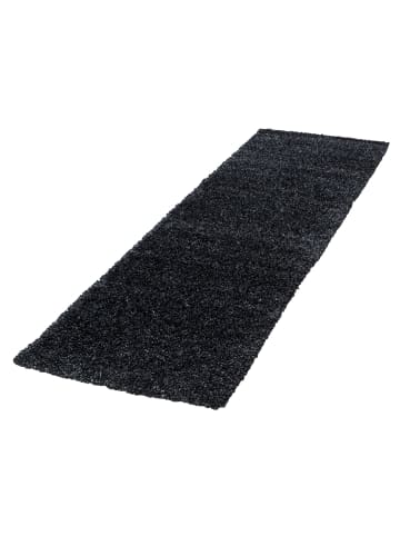KADIMA DESIGN Teppich Hochflor Shaggy Waschbar Einfarbig RHEIN Strapazierfähig in Anthrazit
