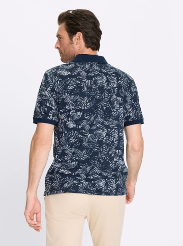 WITT WEIDEN Kurzarm-Poloshirt in dunkelblau-weiß-gemustert