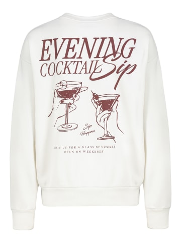Sublevel Sweatshirt mit Dropped Shoulder Print Schriftzug in Weiß