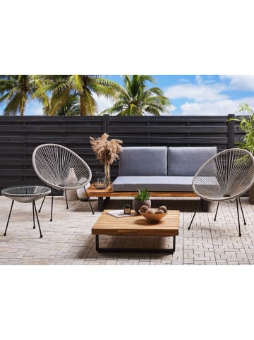 Beliani 3-tlg Bistro Set ACAPULCO II in Grau/Schwarz