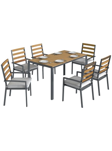 Outsunny Gartengarnitur,146L x 80B x 74H cm,Naturholz