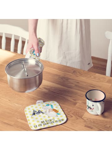 Mr. & Mrs. Panda Topfuntersetzer Einhorn Bergsteiger mit Spruch in Weiß