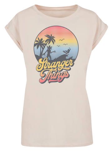 F4NT4STIC T-Shirt Stranger Things LA Gradient in Whitesand