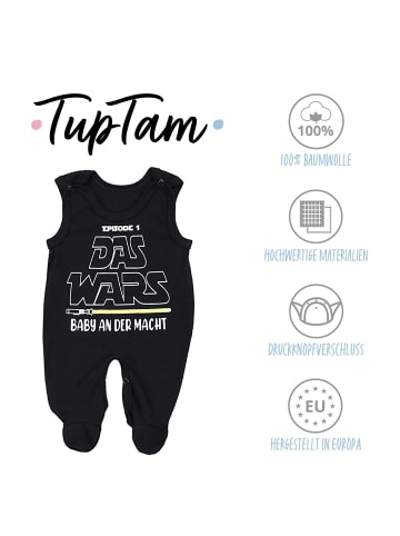TupTam Unisex Baby Strampler mit Spruch in schwarz/weiß