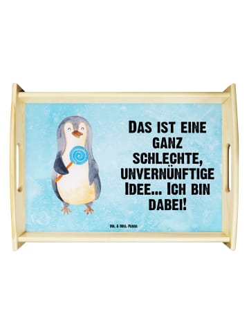Mr. & Mrs. Panda Dekotablett Pinguin Lolli mit Spruch in Eisblau