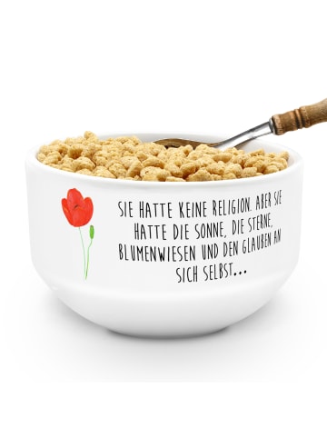 Mr. & Mrs. Panda Schüssel Blume Mohnblume mit Spruch in Weiß