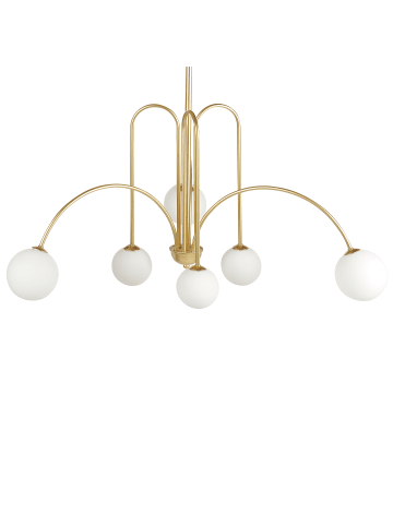 Beliani Kronleuchter FORBES in Gold/Weiß - (W) 80 x (H) 80 x (L) 80 cm