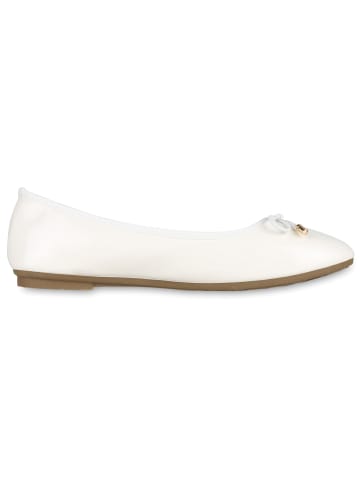 VAN HILL Klassische Ballerinas Meadow in Weiss Lack