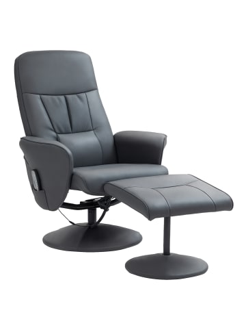 HOMCOM Relaxsessel mit Fußhocker-76B x 81T x 105H cm-Dunkelgrau