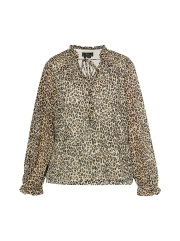 faina Damen Bluse Mit Leo-Print in Hellbeige Mehrfarbig