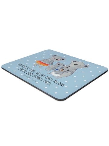 Mr. & Mrs. Panda Mauspad Koala Familie mit Spruch in Blau Pastell