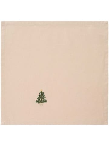 IB Laursen Stoffserviette TRADITION Natur WEIHNACHTSBAUM im KORB