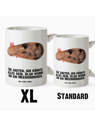 Mr. & Mrs. Panda Weiße Tasse Einhorn Meerschweinchen mit Spruch in Weiß
