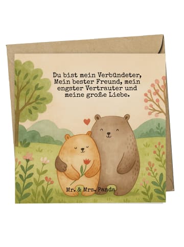 Mr. & Mrs. Panda Deluxe Karte Bären Liebe Design mit Spruch in Weiß