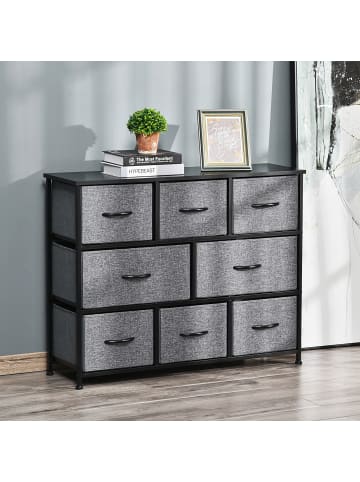 HOMCOM Kommode-100L x 30B x 78,5H cm-Dunkelgrau