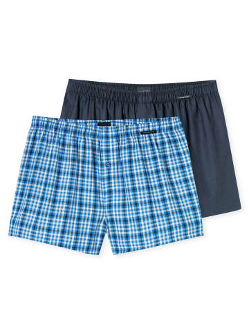 Schiesser Web-Boxershorts 2er Pack in Hellblau