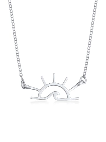 Elli Halskette 925 Sterling Silber Sonne, Wellen in Silber