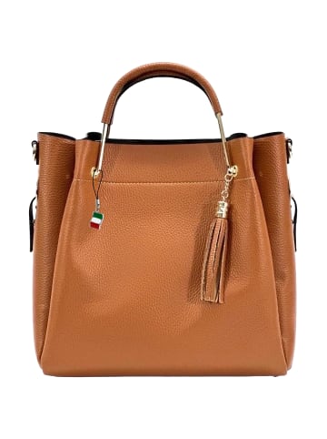 Florence Florence Umhängetasche, Handtasche Leder tan, hellbraun ca. 30cm