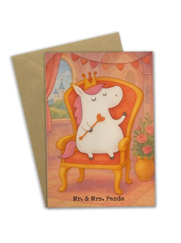 Mr. & Mrs. Panda Grußkarte Einhorn Prinzessin Design ohne Spruch in Weiß