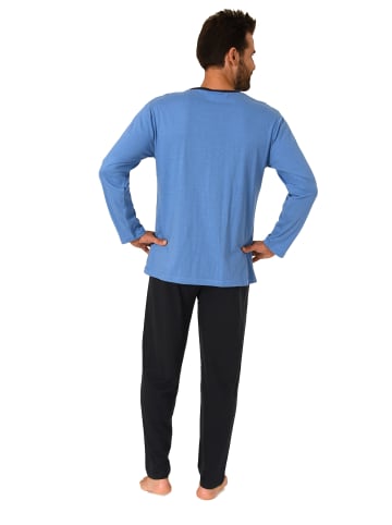NORMANN Pyjama langarm Schlafanzug - 70384 in blau