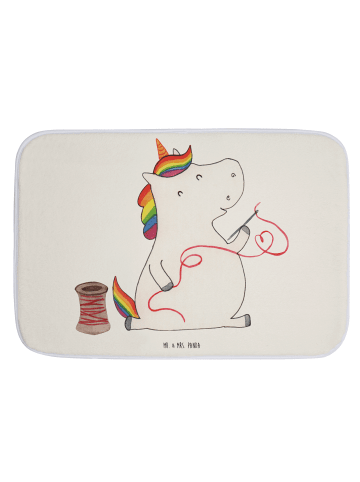 Mr. & Mrs. Panda duschmatte Einhorn Näherin ohne Spruch in Weiß