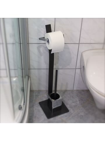 relaxdays WC Garnitur Grao in Anthrazit - (B)20 x (H)70 x (T)20 cm