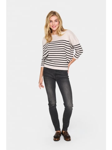 SAINT TROPEZ Strickpullover MilaSZ Oversize fit in Gray Morn Mila Stripe