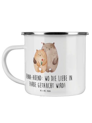 Mr. & Mrs. Panda Camping Emaille Tasse Henna-Abend Farbenliebe m... in Transparent