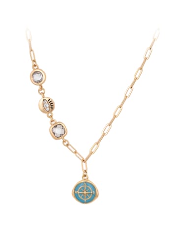 faina Women Necklace in Rose Gold Turquoise