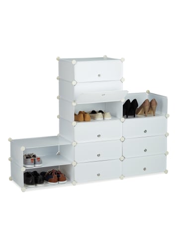 relaxdays Schuhschrank in Weiß - (B)94 x (H)108 x (T)37 cm