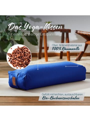 Lumaland #DoYourYoga Yoga-Bolster Paravati - gefüllt mit Bio-Buchweizenschalen - 67x22x1