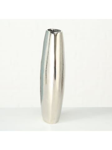 Boltze Vase aus Metall, FLAIRE in Silbern, (B) 6 x (H) 22 x (L) 17 cm