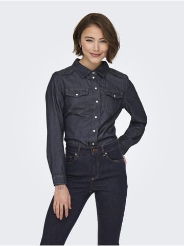 ONLY Jeanshemd in Dark Blue Denim
