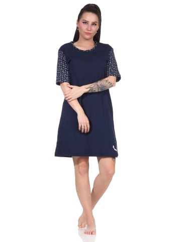 NORMANN kurzarm Nachthemd Look Anker in navy