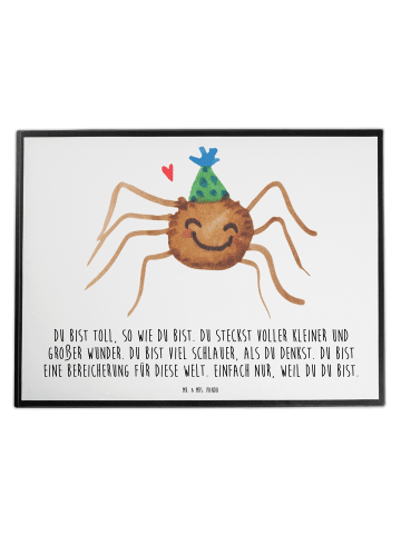 Mr. & Mrs. Panda Tischunterlage Spinne Agathe Party mit Spruch in Weiß