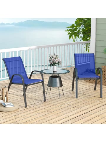 COSTWAY 2er Set Gartenstühle 56x70x84cm in Blau