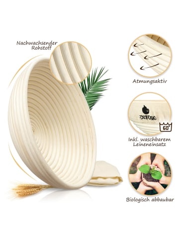 Exitoso Brot-Garkorb rund  Creme
