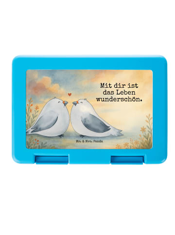 Mr. & Mrs. Panda Bento Box Turteltauben Liebe Design mit Spruch in Weiß