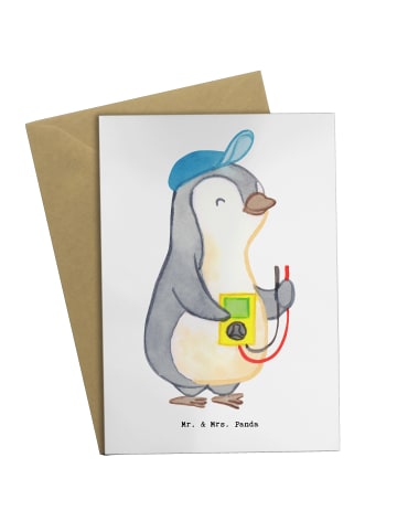 Mr. & Mrs. Panda Glückwunschkarte Elektriker Herz ohne Spruch in Weiß