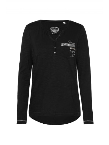 soccx Henley-Shirt 'Memory Lane' in schwarz