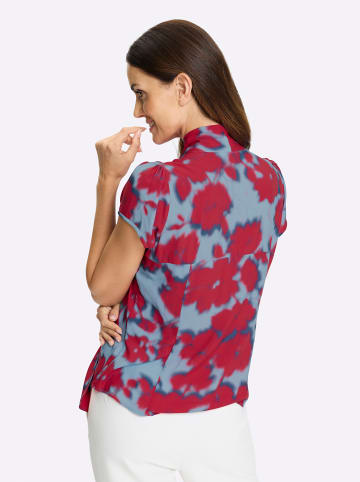 Heine Kurzarm-Bluse in erdbeere-eisblau-bedruckt