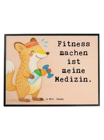 Mr. & Mrs. Panda Schreibunterlage Fuchs Fitness Design mit Spruch in Weiß