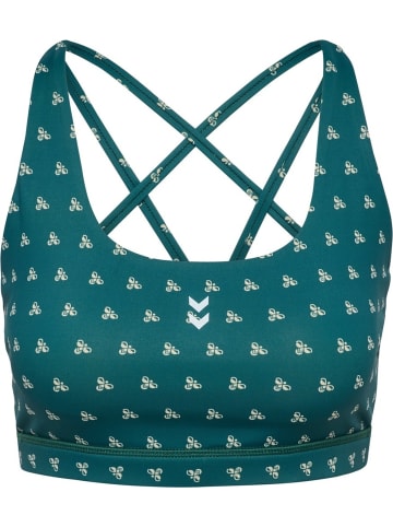 Hummel Sport-BH "Hiit Aop Impact Strap Bra" in Grün