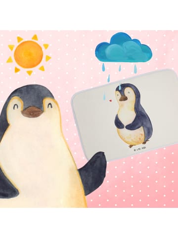 Mr. & Mrs. Panda Badezimmerteppich Pinguin Diät ohne Spruch in Weiß