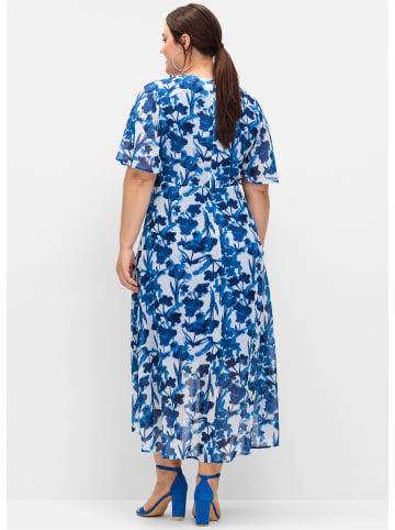 sheego Chiffonkleid in kobalt-gemustert