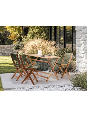 Beliani 5-tlg Klappbare Gartenmöbel PROSSEDI in Grün/Braun