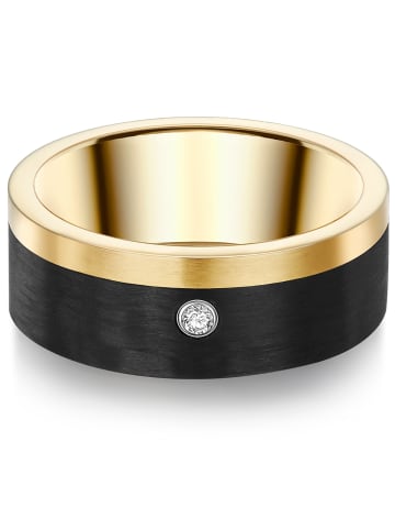 Trilani Ring Edelstahl Zirkonia in gelbgold