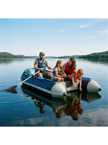 relaxdays Schlauchboot in Blau/ Weiß – (B)320 x (H)70 x (T)151 cm