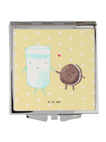 Mr. & Mrs. Panda Handtaschenspiegel quadratisch Milch Keks ohne ... in Gelb Pastell